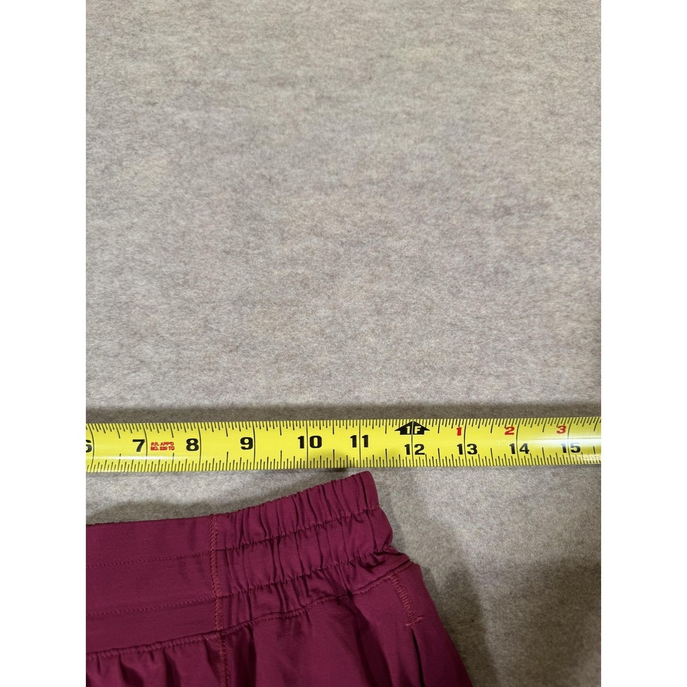 Lululemon Running Shorts Womens 4 Purple Lined Zip Pocket Mesh 3 In Split Hem - Picture 9 of 15